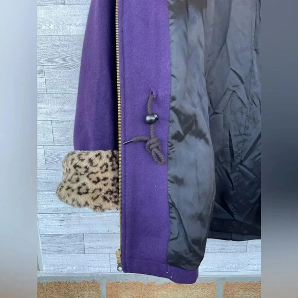 Carolina herrera wool purple Cheetah zip jacket Size medium - Picture 10 of 15